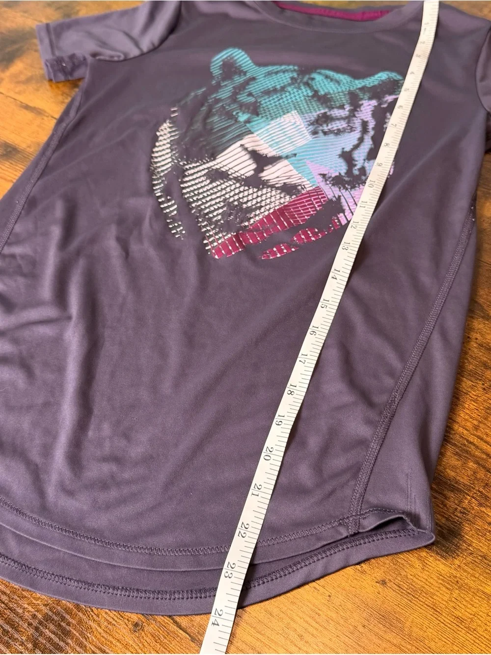 All in Motion Girls Tiger Graphic Athletic Activewear Performance School Shirt L